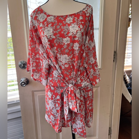 Molly and Isadora plus size 2x romantic tie blouse. Could tie in back or front. - Picture 1 of 7